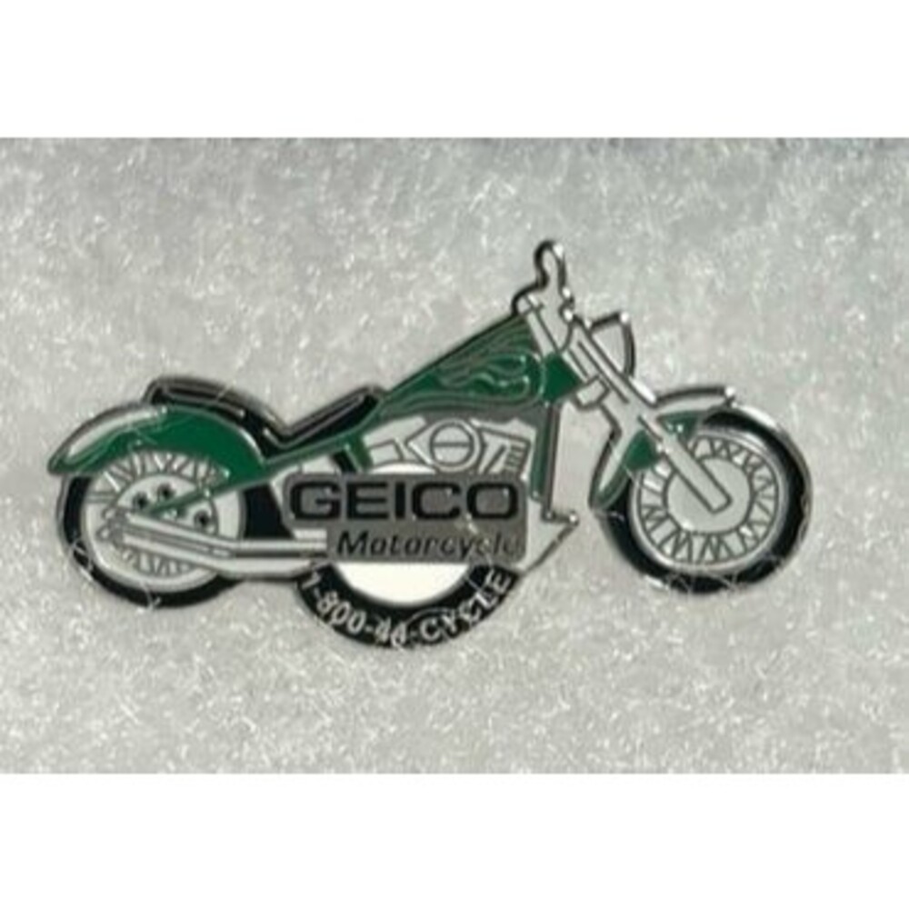 New Geico Motorcycle Insurance Lapel, Jacket or hat Pin